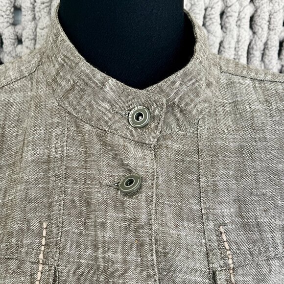 Mexx Light Brown Linen Blend Utility Jacket – Size 12 - Picture 3 of 14